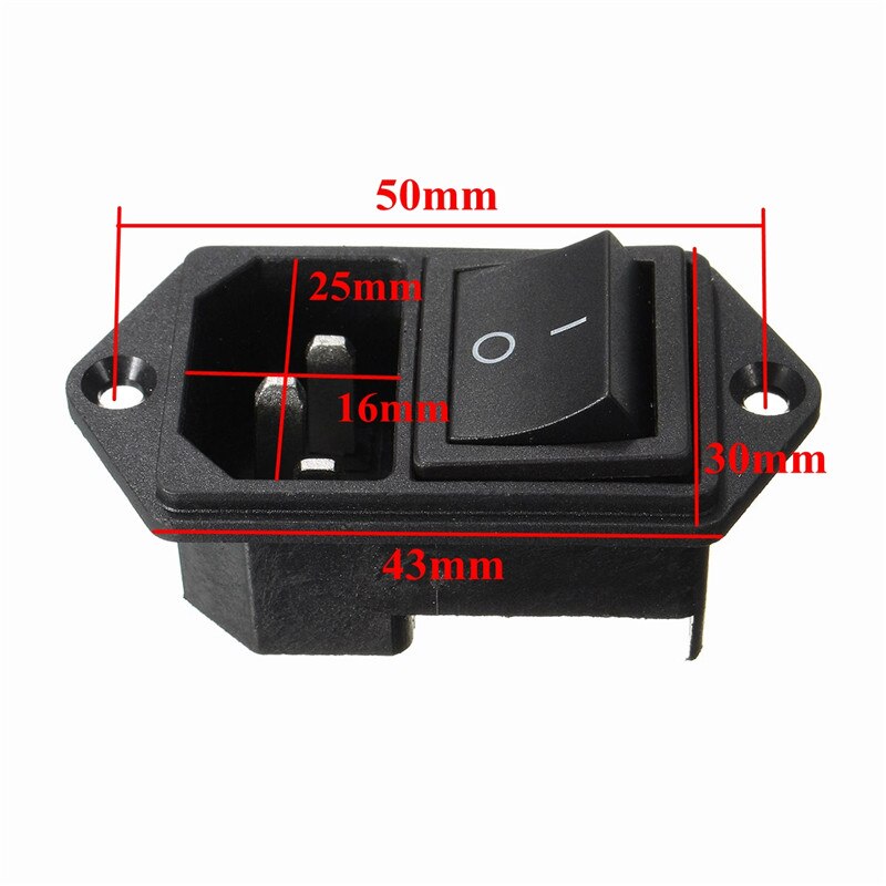 Conector alimentacion IEC320 C14 AC 250V 10A  Negro