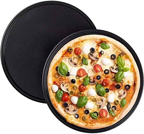 Bandeja Pizza Horno Redonda Antiadherente 35 cm Negro