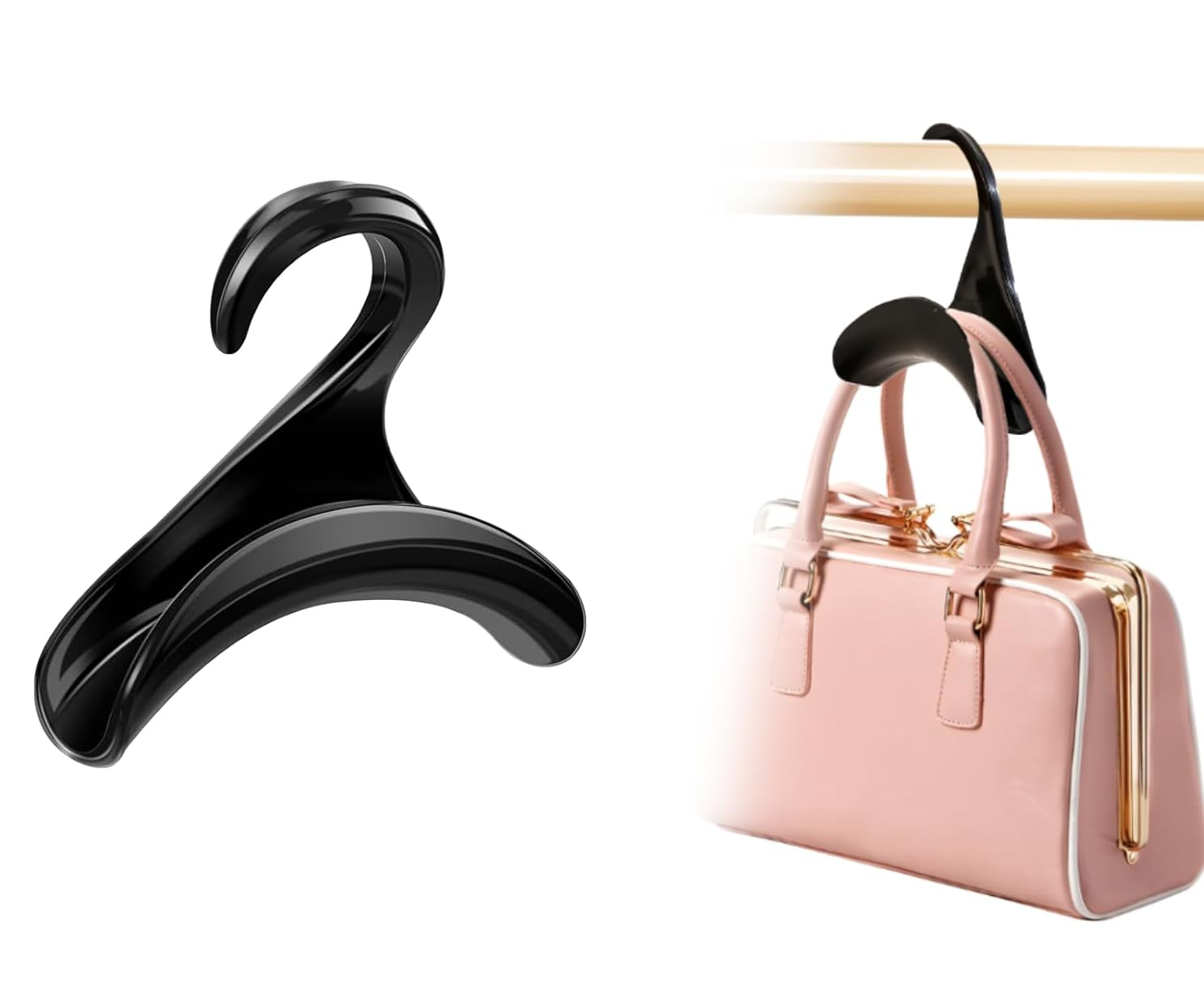 Colgador Bolsos Armario plástico  Negro