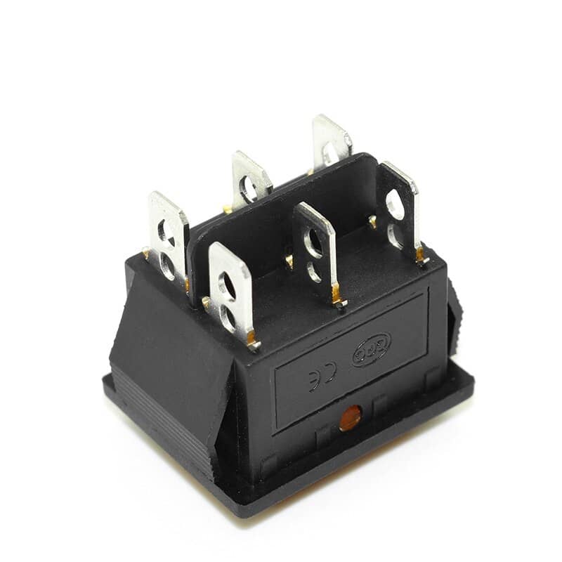 Interruptor basculante de 6 vias ON/OFF/ON  Naranja 16 A