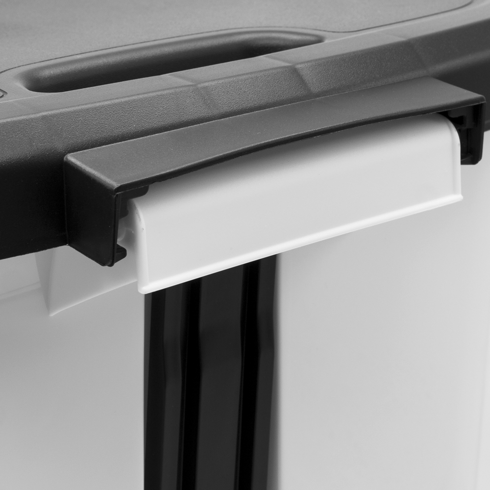 Cubo basura plastico apertura pedal 18 Litros blanco-negro