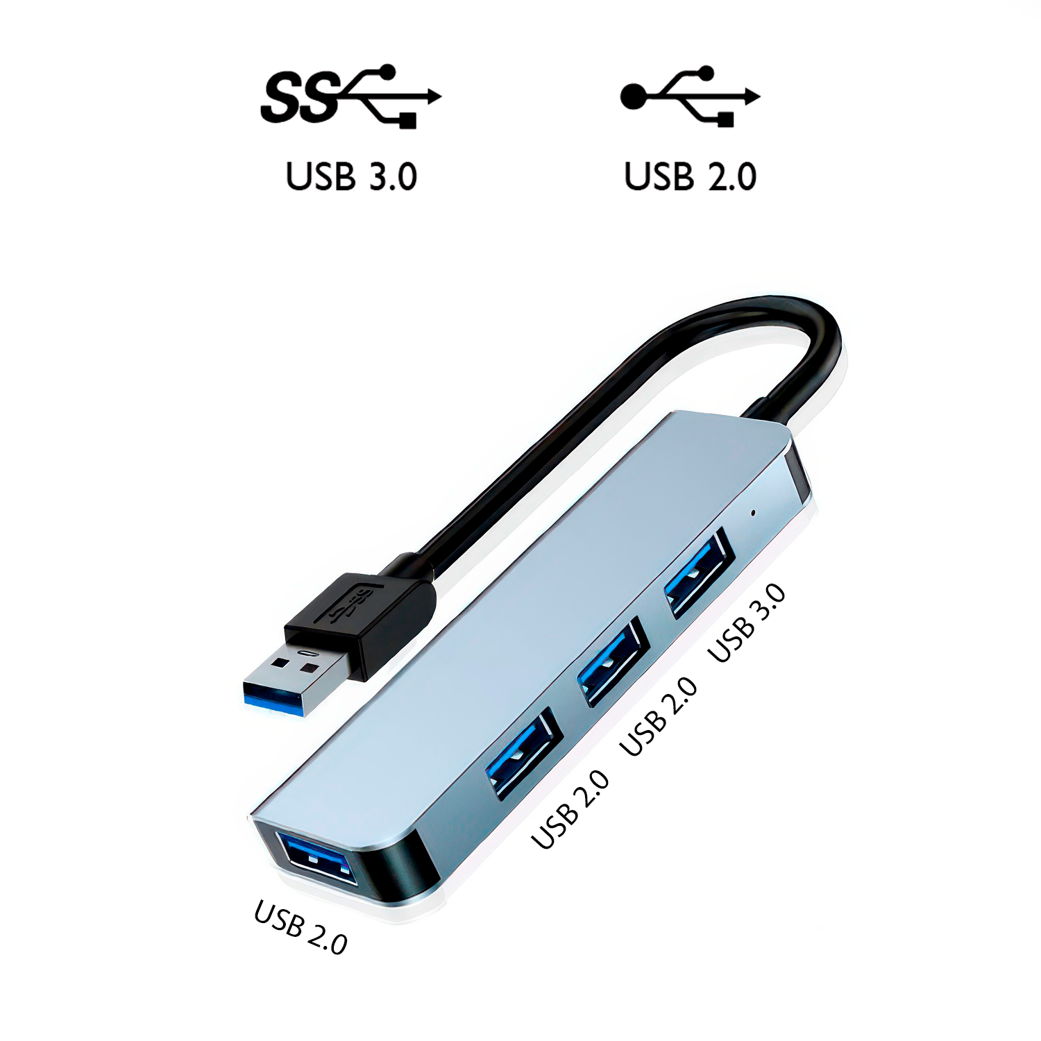 Hub USB 3.0 con 4 puertos 5V 2A
