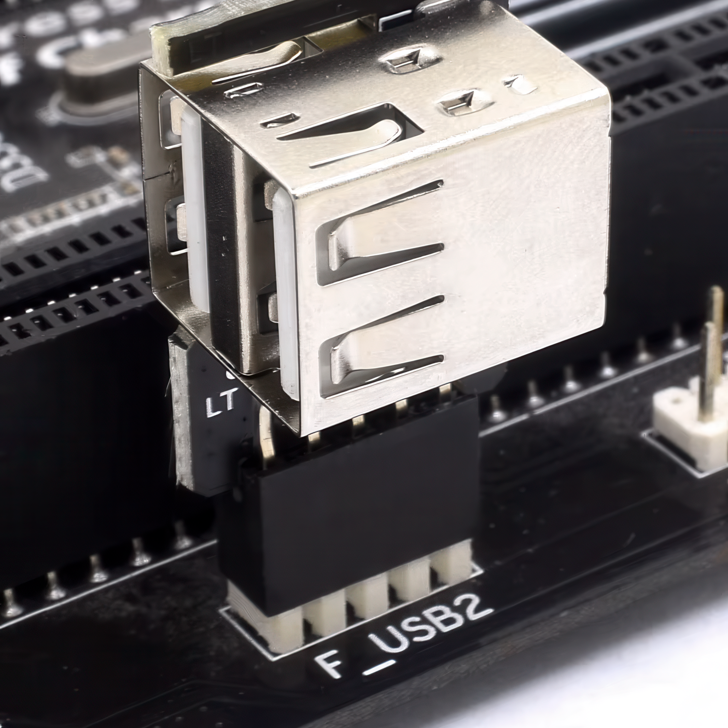 Adaptador panel frontal USB 2.0 hembra a 9 pines hembra doble izquierda