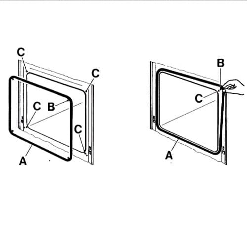 Junta Puerta Horno eléctrico Fagor Edesa 430x330mm  Negro