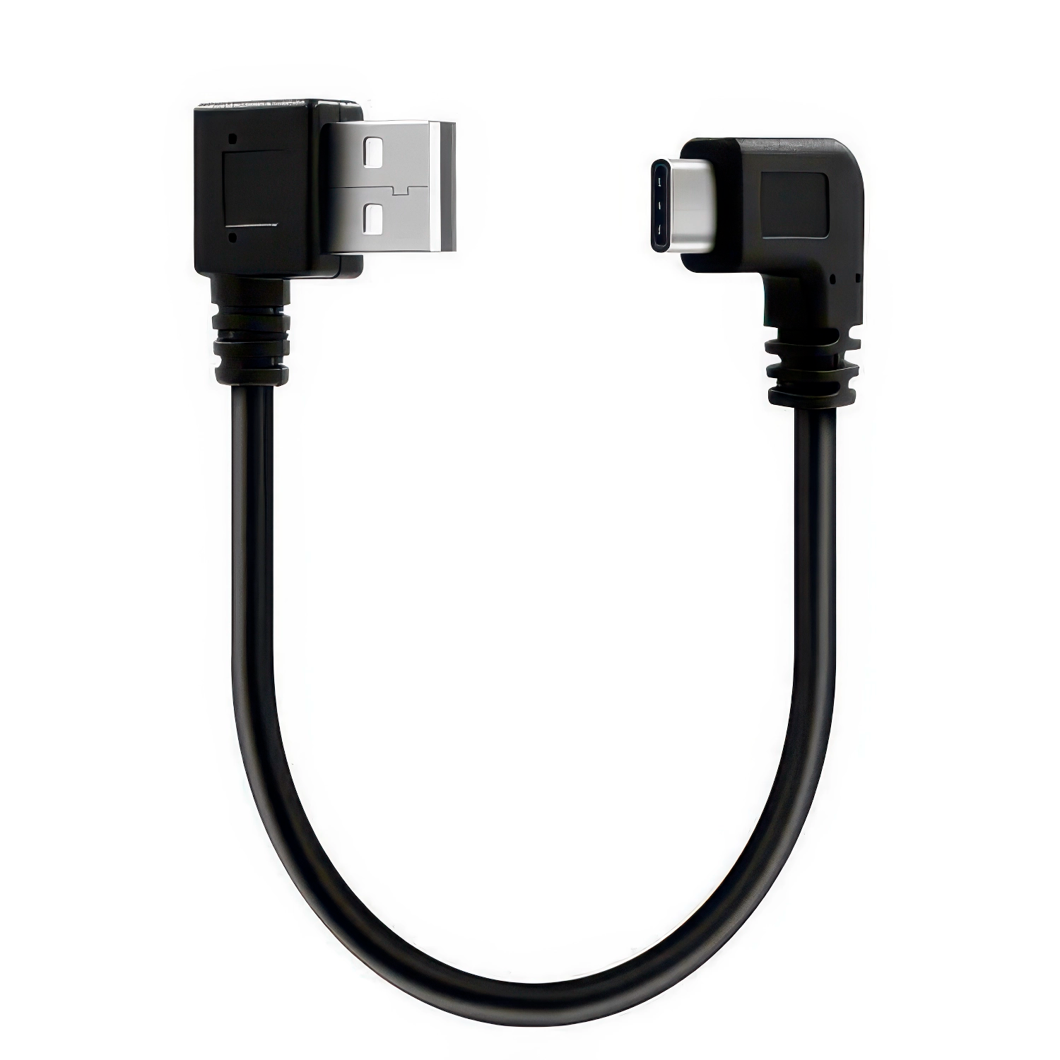 Cable USB Tipo A macho reversible - USB-C acodado 0.50 M 0.50 M Negro