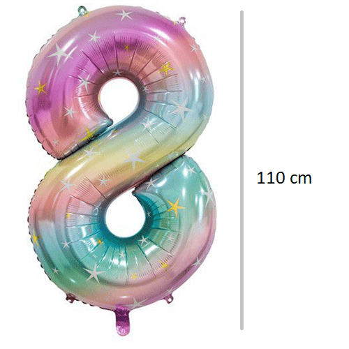 Globo de cumpleaños numero 8 110 cm Multicolor