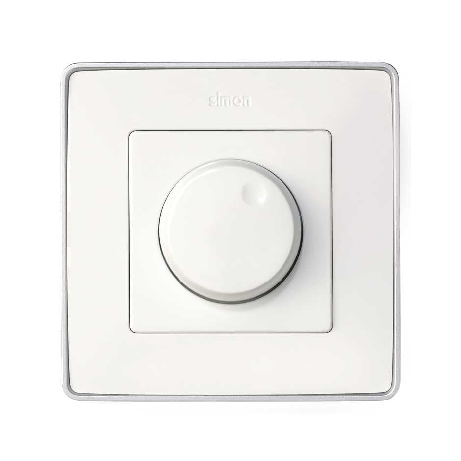 Regulador conmutador electronico giratorio Simon 82  Blanco