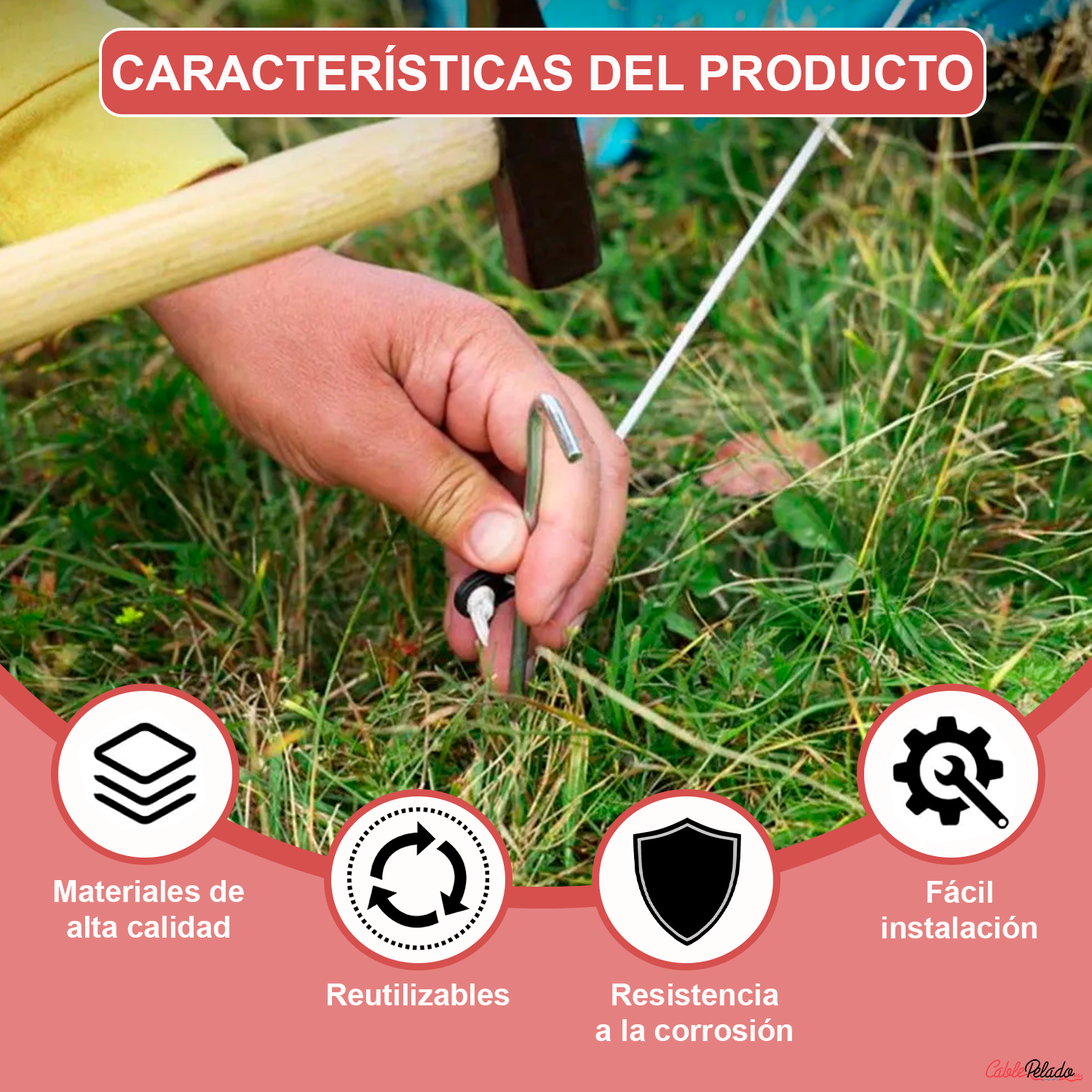12 Piquetas De Camping Rígidas De Aluminio Para Terrenos duros, Ideales Para Camping, Toldos, Lonas 