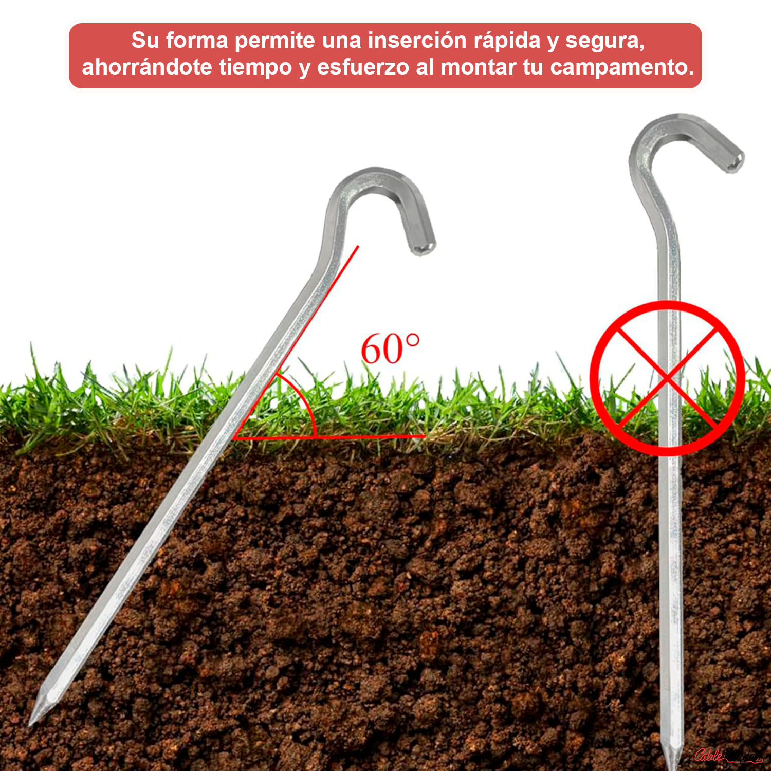 12 Piquetas De Camping Rígidas De Aluminio Para Terrenos duros, Ideales Para Camping, Toldos, Lonas 