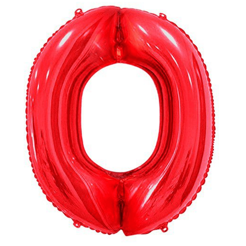 Globo de cumpleaños numero 0 110 cm Rojo