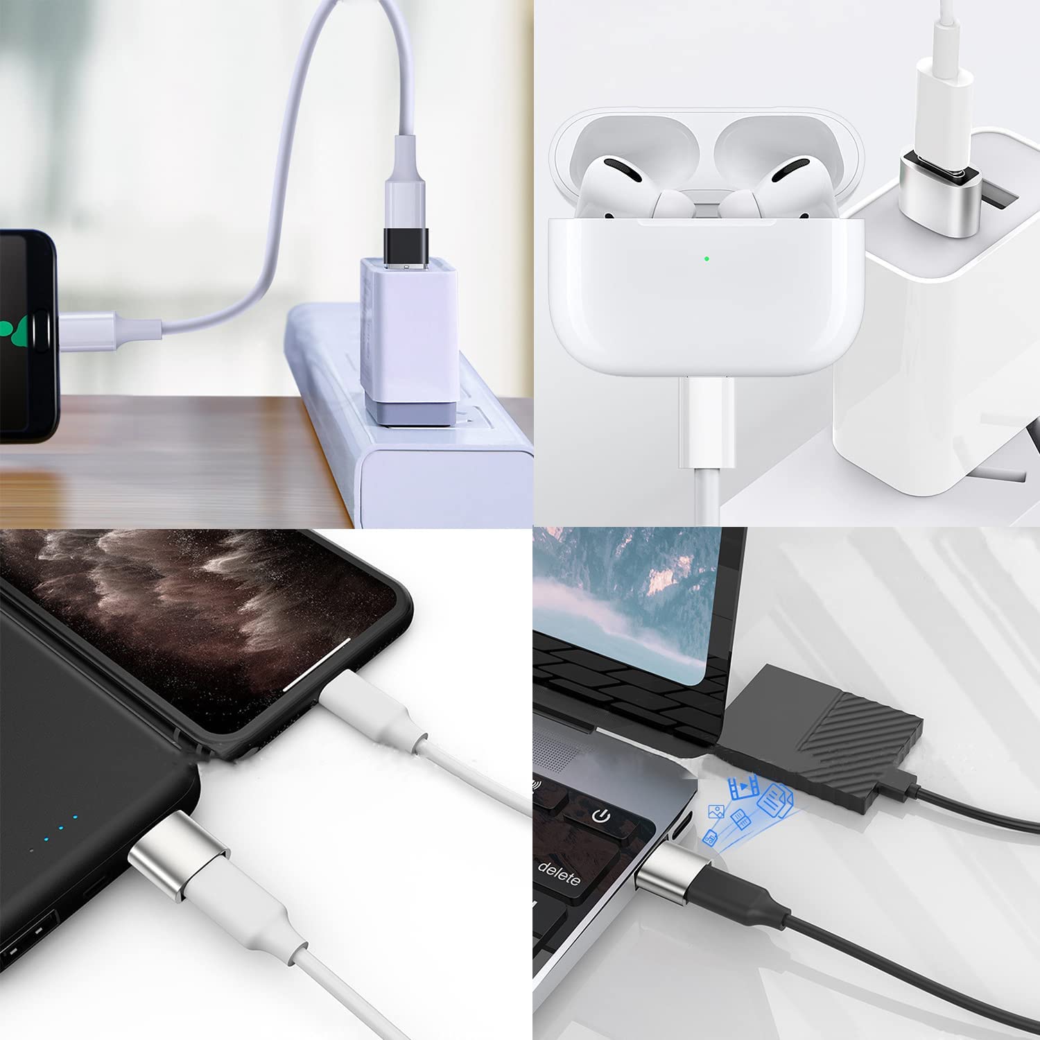 Adaptador USB C Hembra a USB Macho  Negro