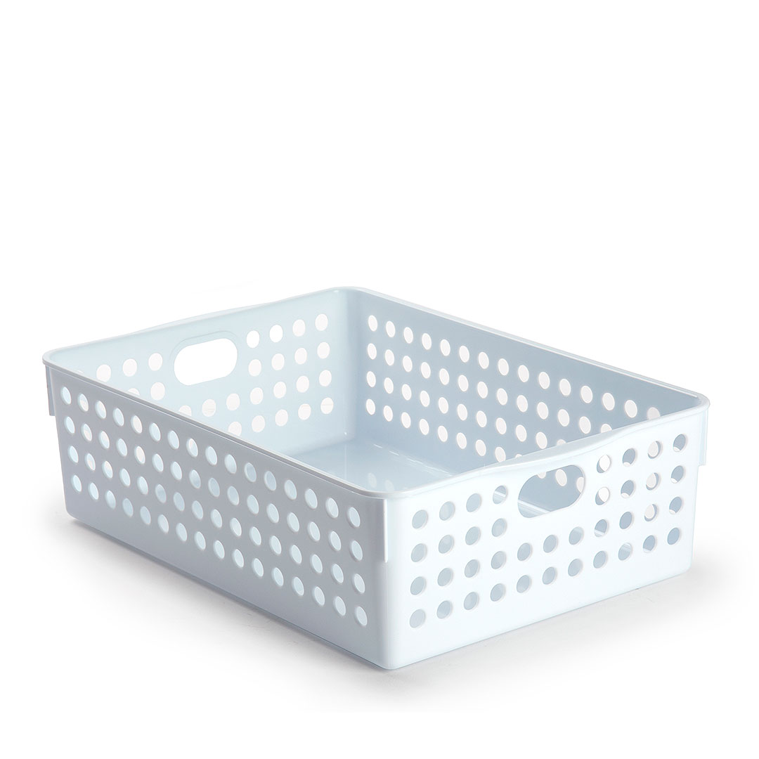 Cesta de almacenamiento organizador plastico 29 cm Blanco