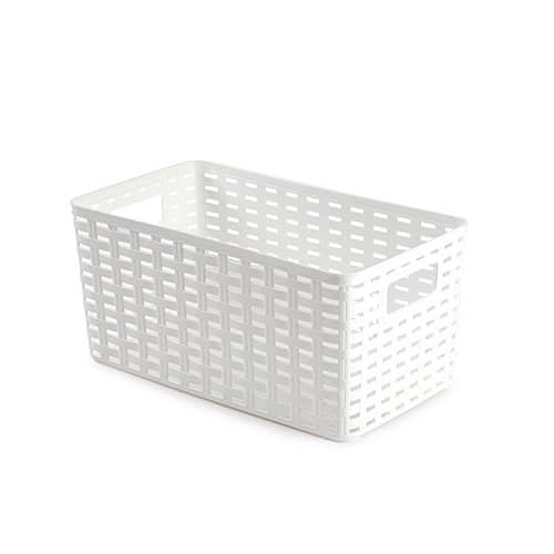 Cesta de almacenamiento organizador Rattan mimbre 5 Litros Blanco
