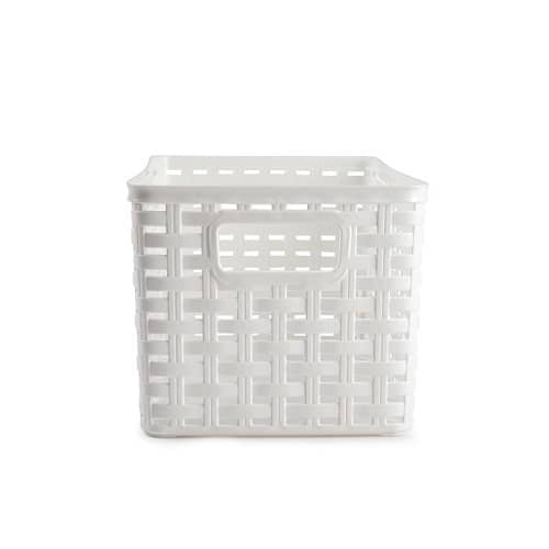 Cesta de almacenamiento organizador Rattan mimbre 5 Litros Blanco