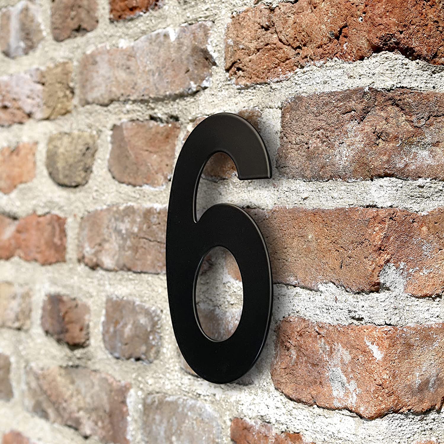 Numero 9 en acero inoxidable 152 mm Negro