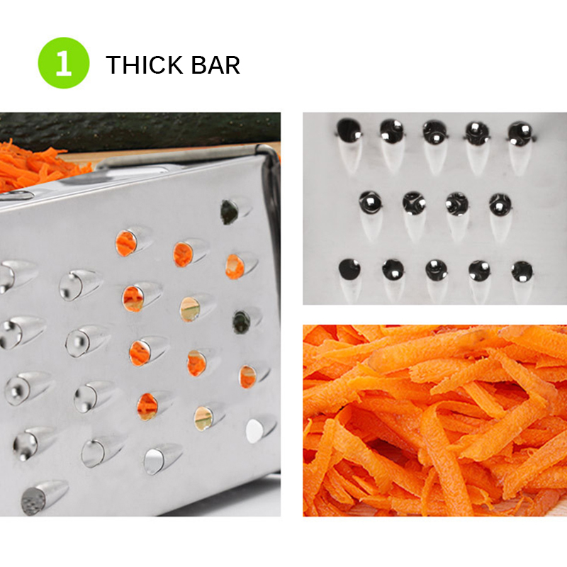Rallador de Acero Inoxidable 4 caras cocina  Plateado