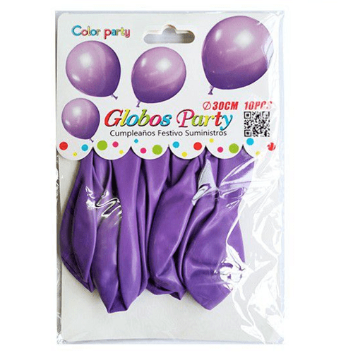 Globo de latex (10 uds) 30 cm Morado