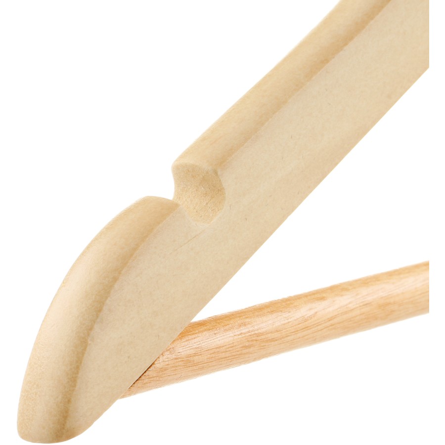 Pack 3 perchas de madera organizador con barra pantalon  Beige