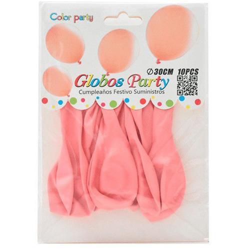 Globo de latex (10 uds) 30 cm Rosa claro