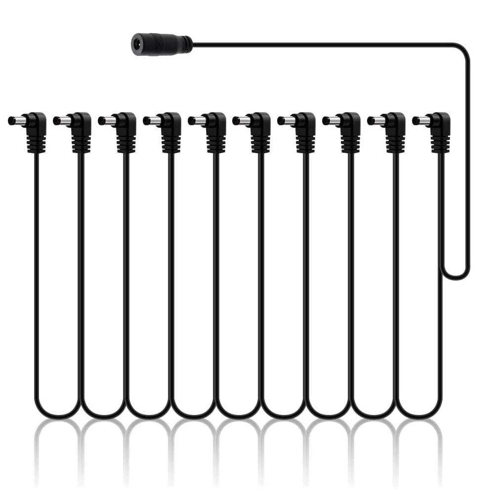 Cable Divisor Corriente DC 9V de 10 salidas 5.5x2.1mm  Negro