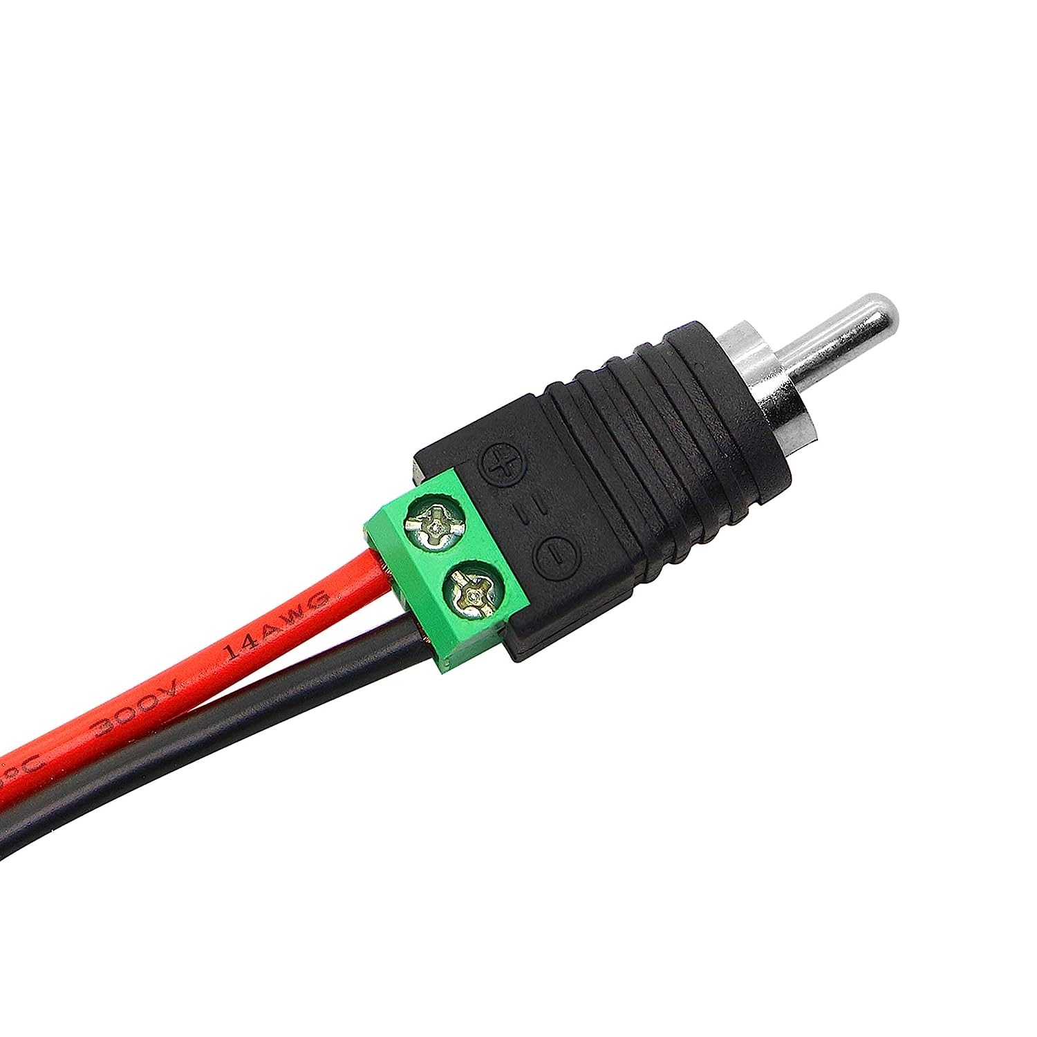 Conector RCA macho Terminal de tornillo  Negro
