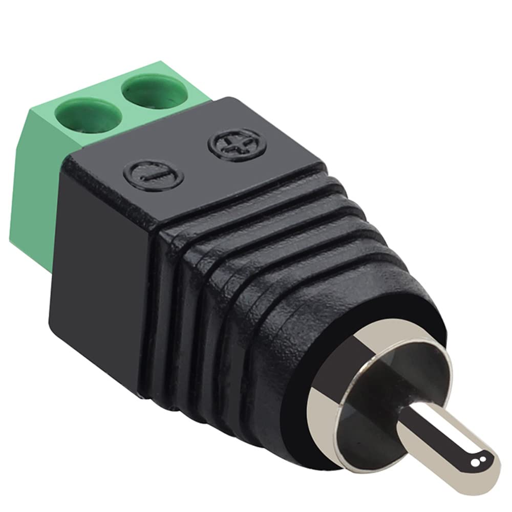 Conector RCA macho Terminal de tornillo  Negro