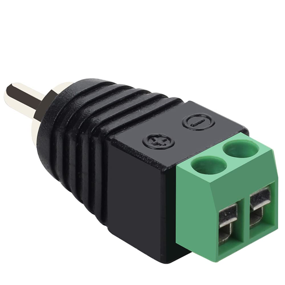 Conector RCA macho Terminal de tornillo  Negro