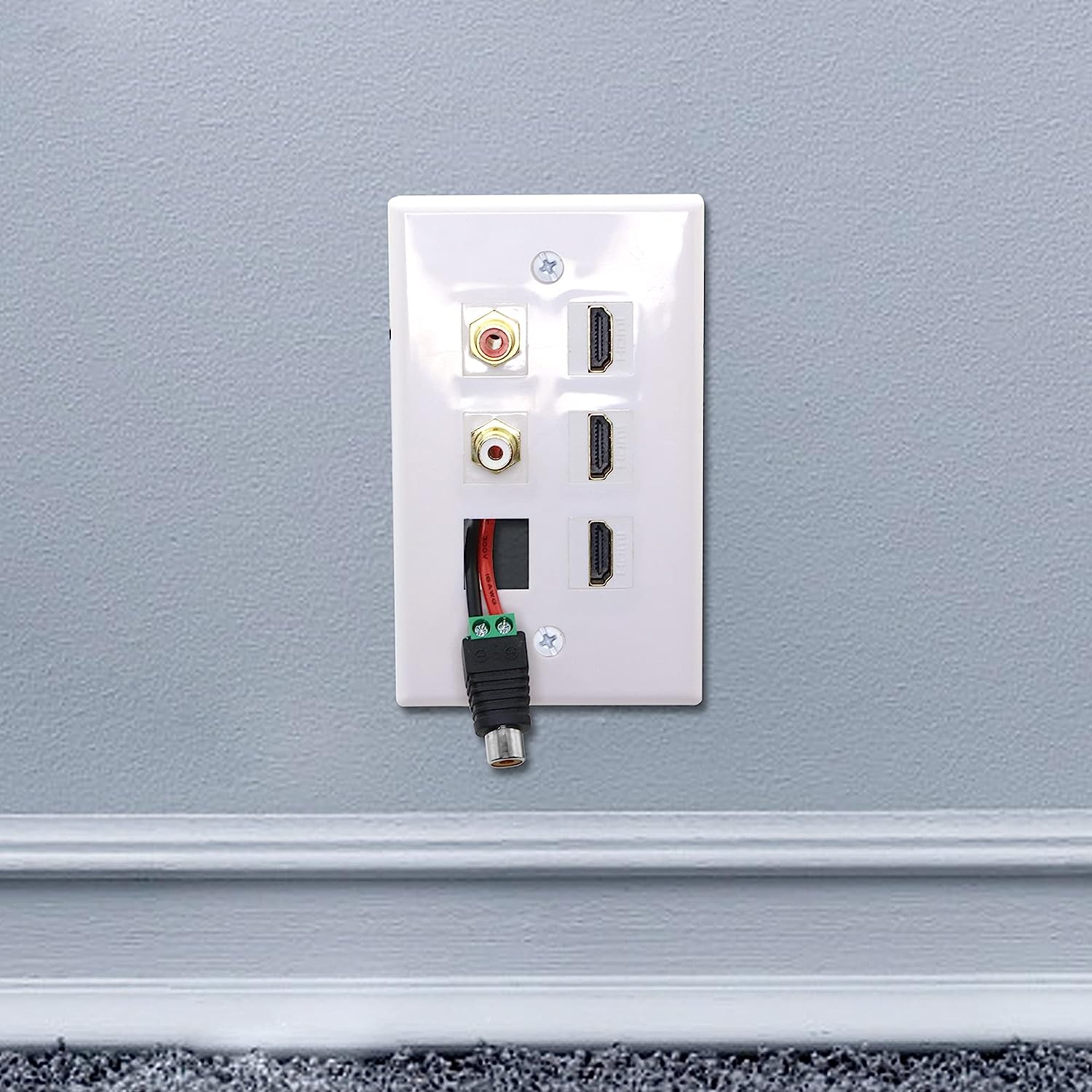 Conector RCA hembra Terminal de tornillo  Negro