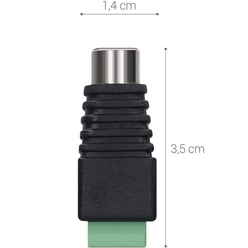 Conector RCA hembra Terminal de tornillo  Negro