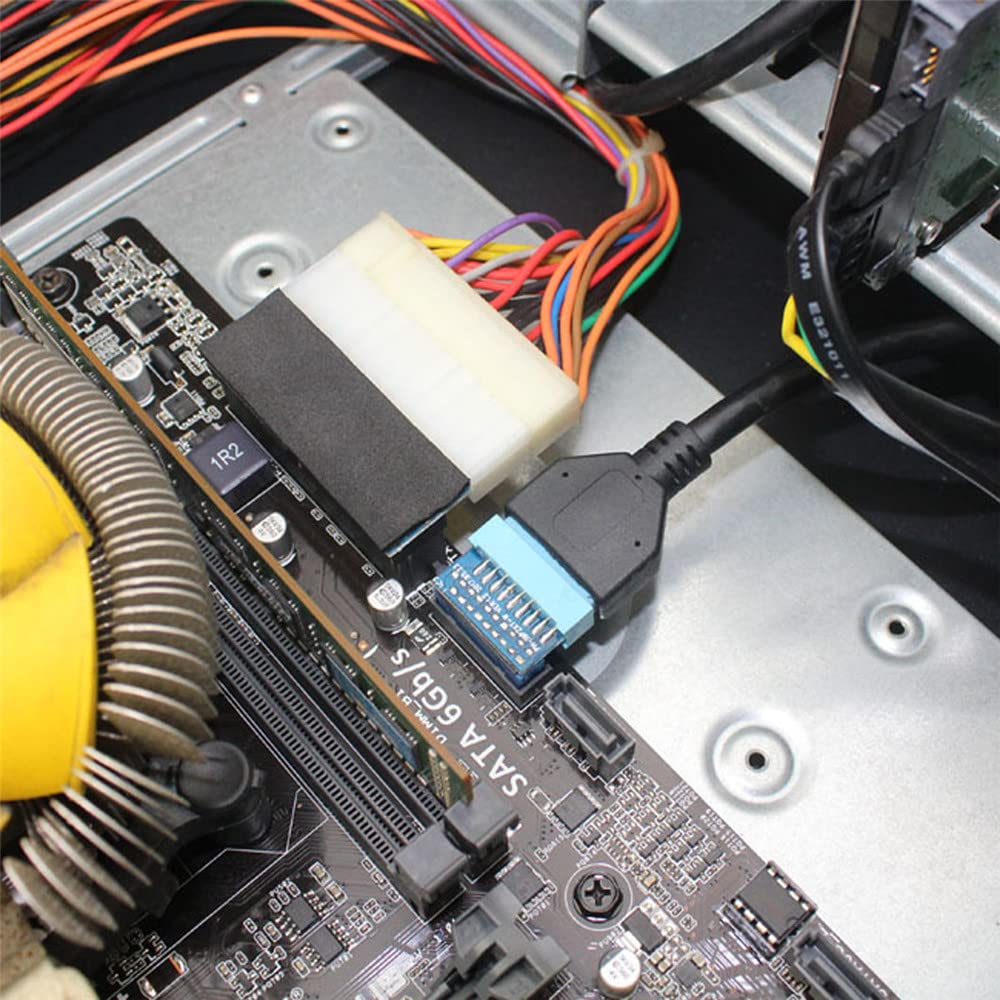 Adaptador USB 3.0 acodado angulo arriba 20 pines  Azul