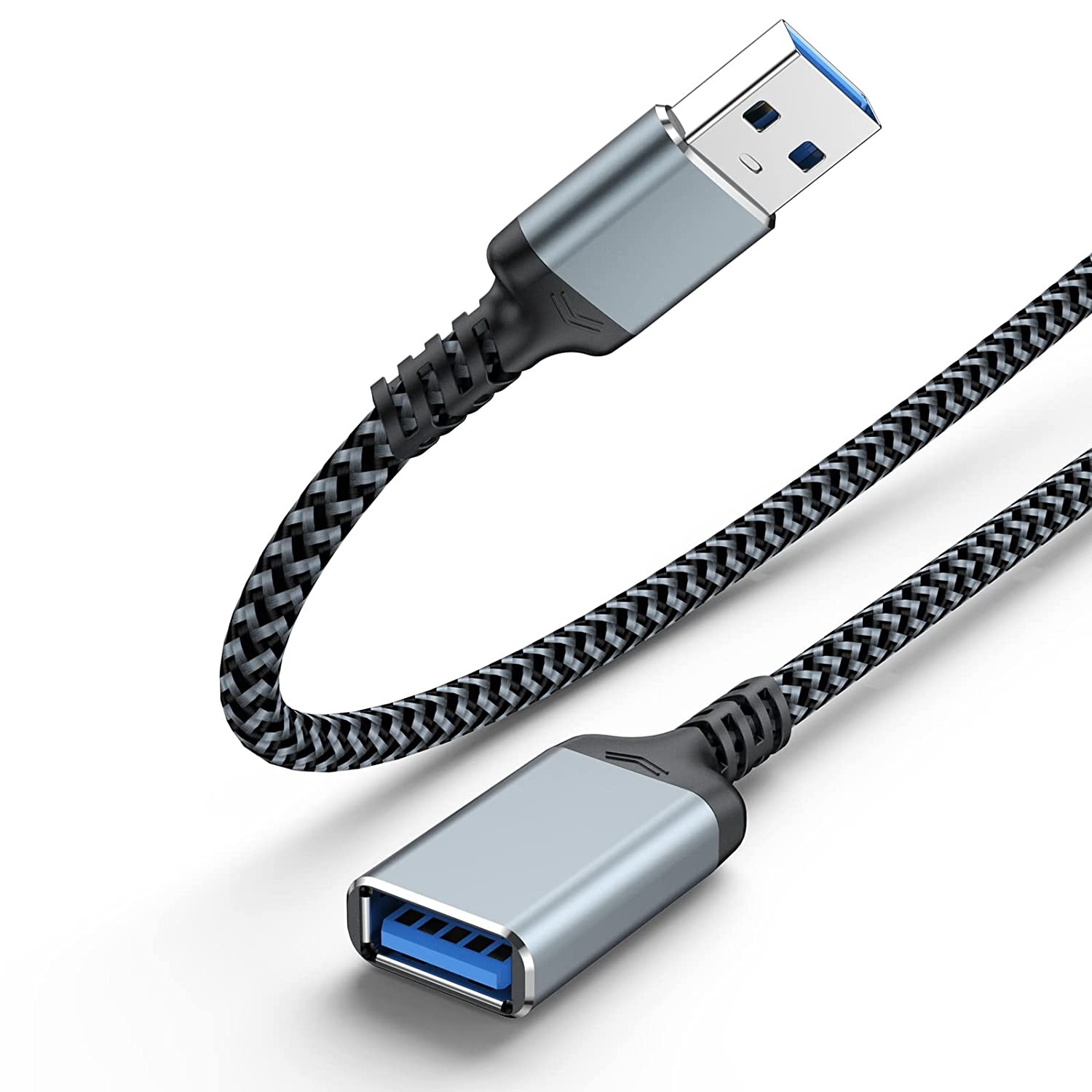 Cable alargador extensor USB 3.0 nylon 1 M Gris