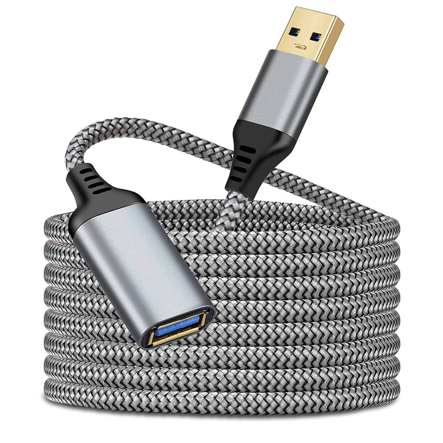 Cable alargador extensor USB 3.0 nylon 1 M Gris