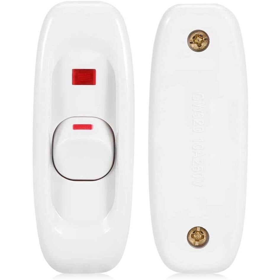 Interruptor LED pasante aereo unipolar lampara 250V 10A  Blanco