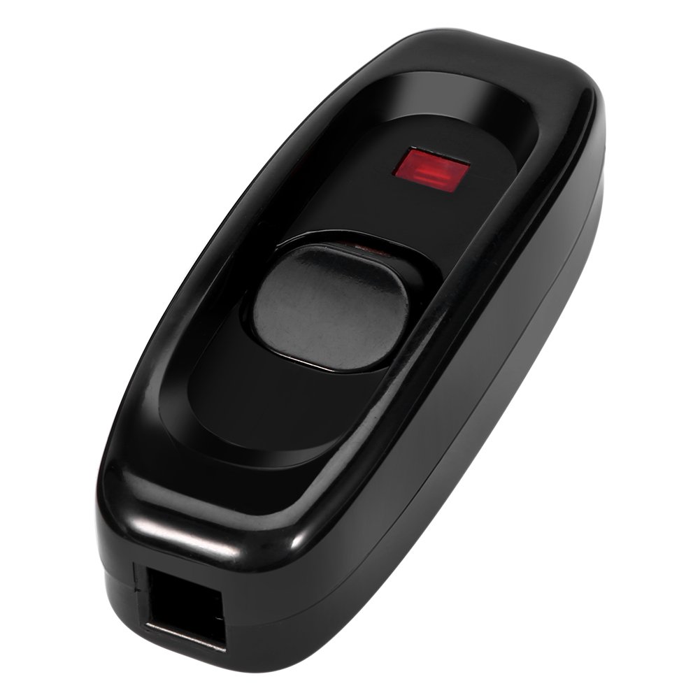 Interruptor LED pasante aereo unipolar lampara 250V 10A  Negro
