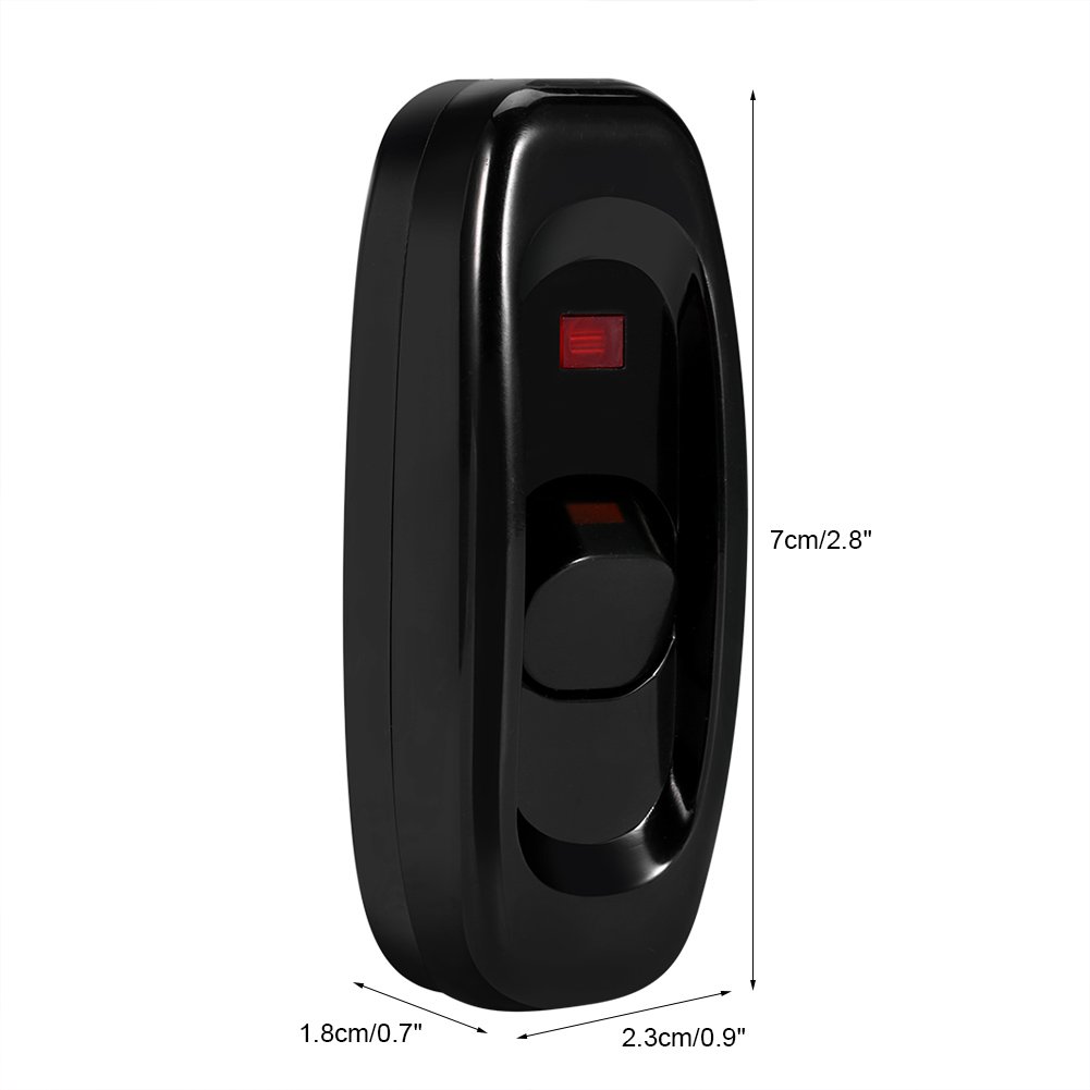 Interruptor LED pasante aereo unipolar lampara 250V 10A  Negro