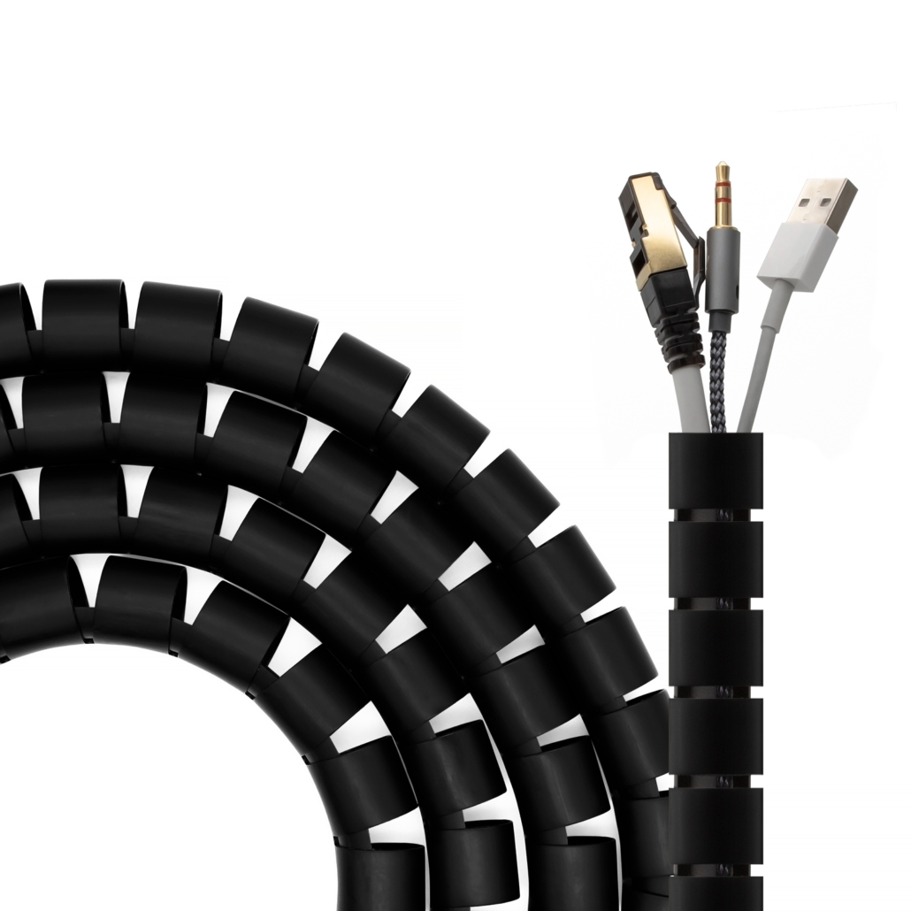 Organizador De Cable En Espiral 25mm 2 M Negro
