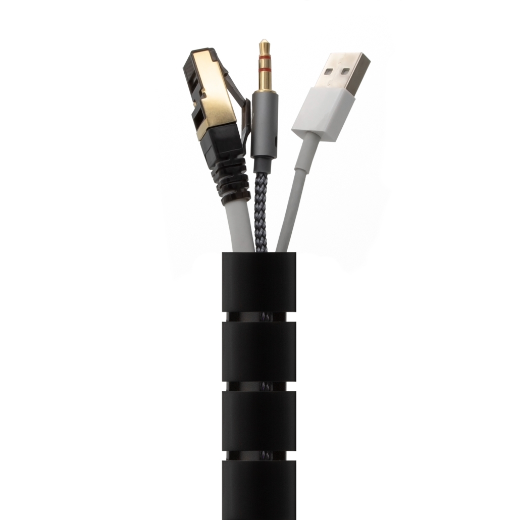 Organizador De Cable En Espiral 25mm 2 M Negro