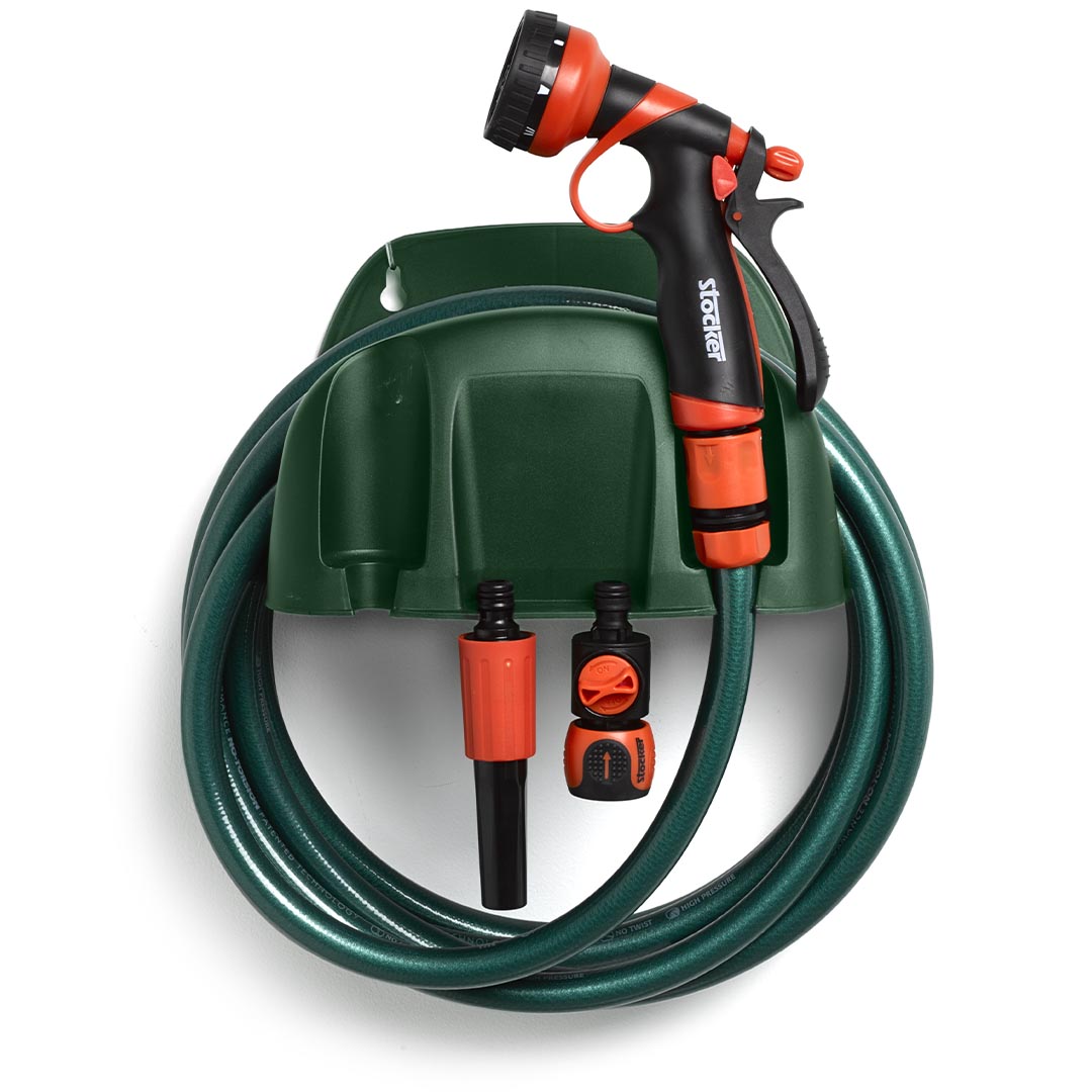 Soporte para manguera jardin plastico  Verde