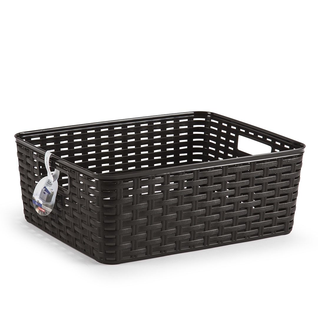 Cesta de almacenamiento organizador Rattan mimbre 12 Litros Wengue
