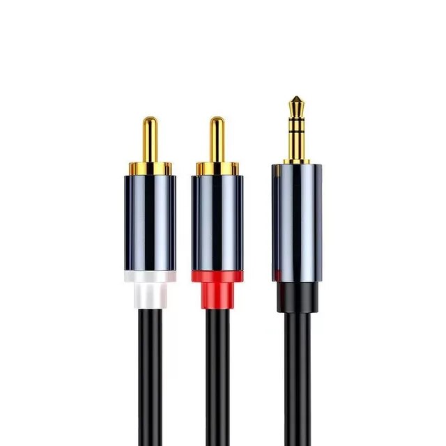 Cable audio estereo jack 3.5 macho - 2x RCA macho pro 5 M Negro
