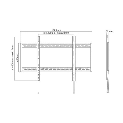 Soporte TV fijo pared de 60 a 100 pulgadas  Negro