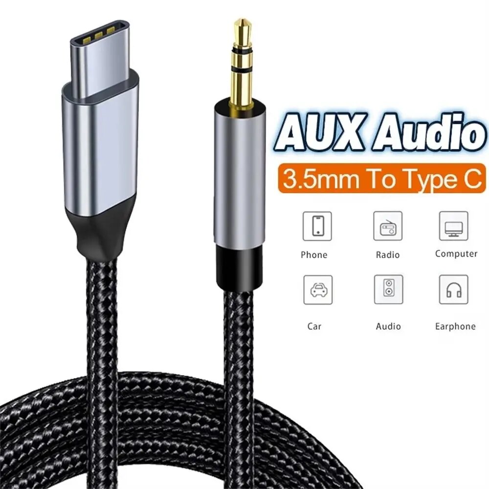 Cable USB C a Jack 3.5 mm AUX 1 M Plateado