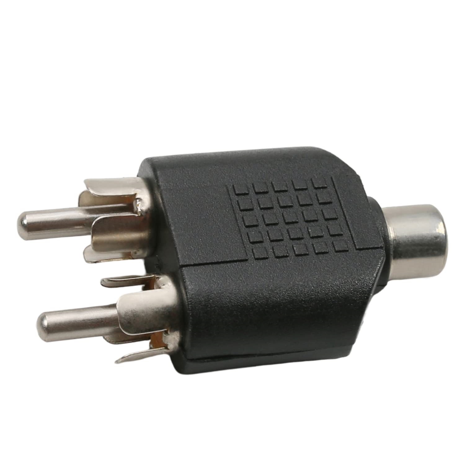 Adaptador audio RCA hembra a 2x RCA macho  Negro