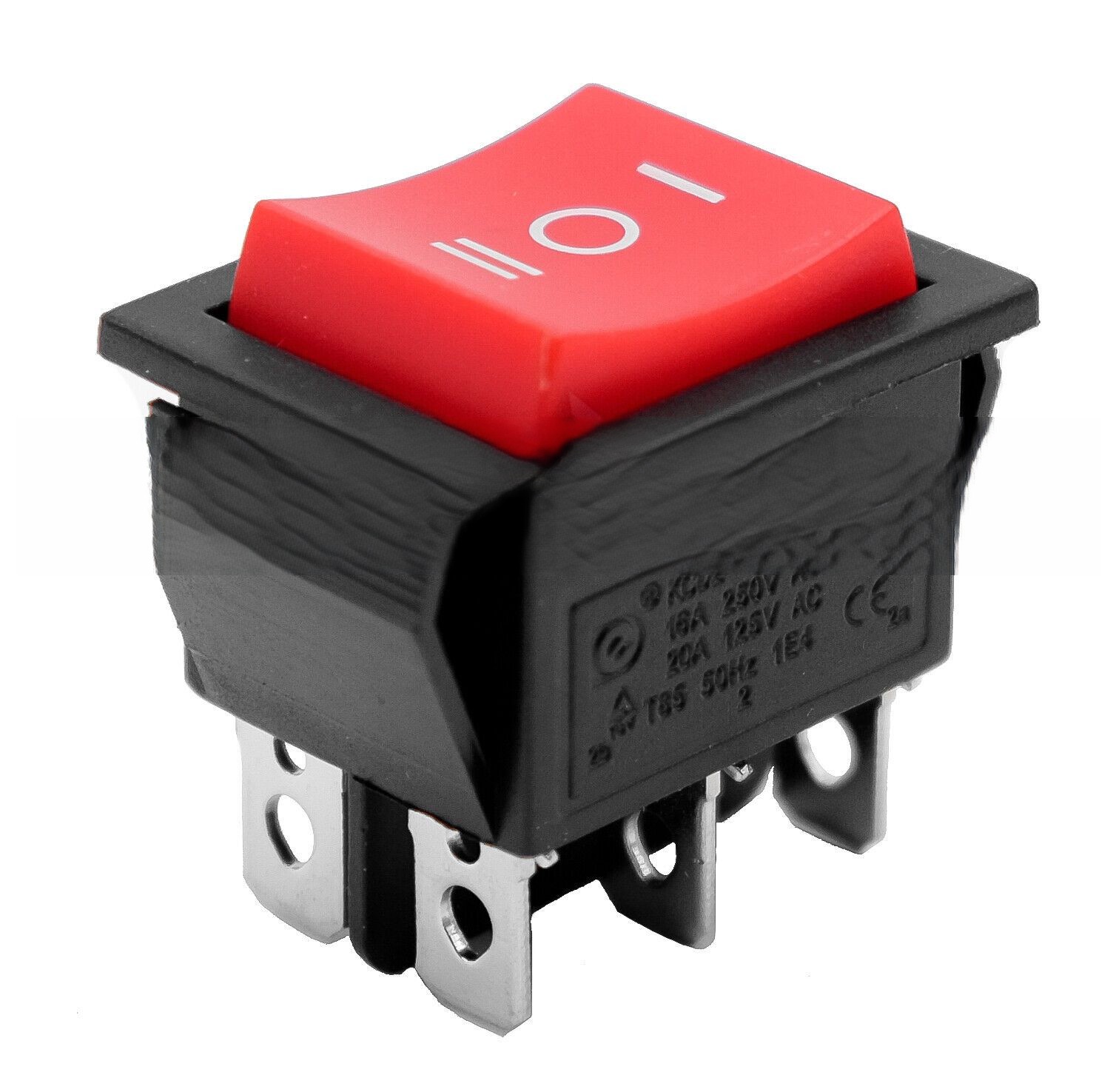 Interruptor basculante de 6 vias ON/OFF/ON sin LED  Rojo 16 A