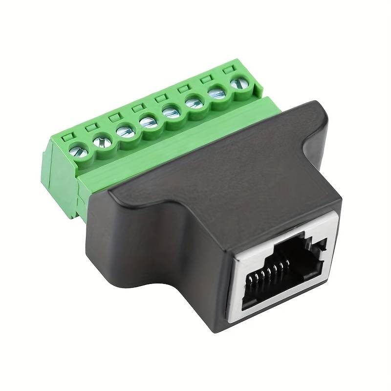 Conector de red RJ45 CAT6 terminal de tornillo hembra  Negro