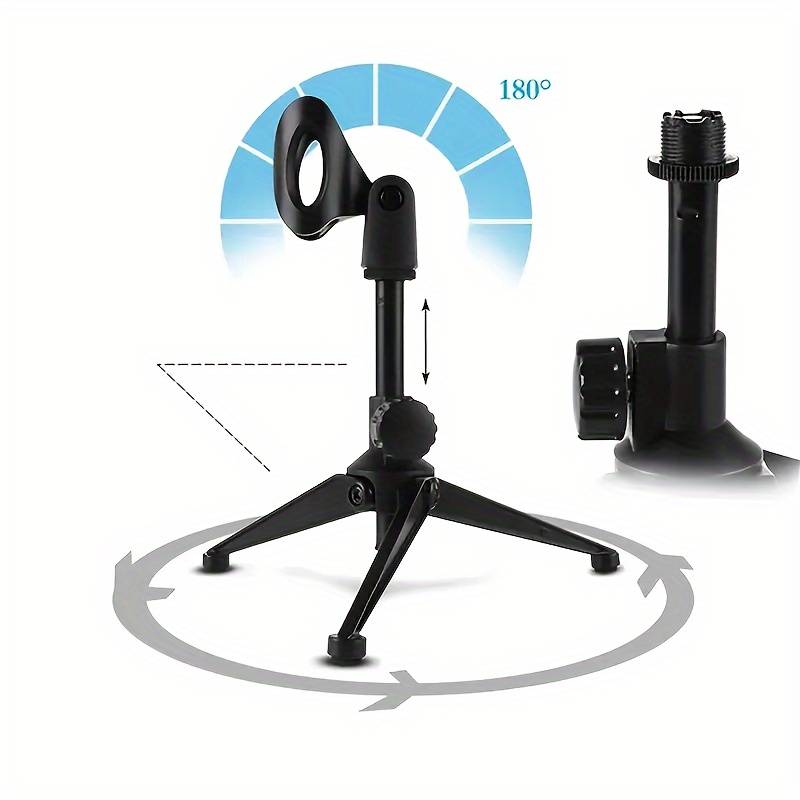 Soporte de micrófono Trípode universal para mesa  Negro