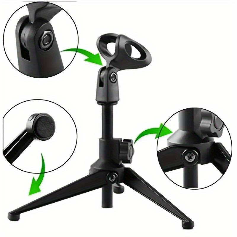 Soporte de micrófono Trípode universal para mesa  Negro