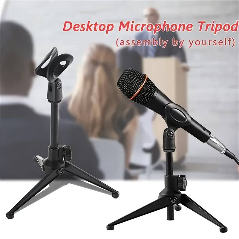 Soporte de micrófono Trípode universal para mesa  Negro