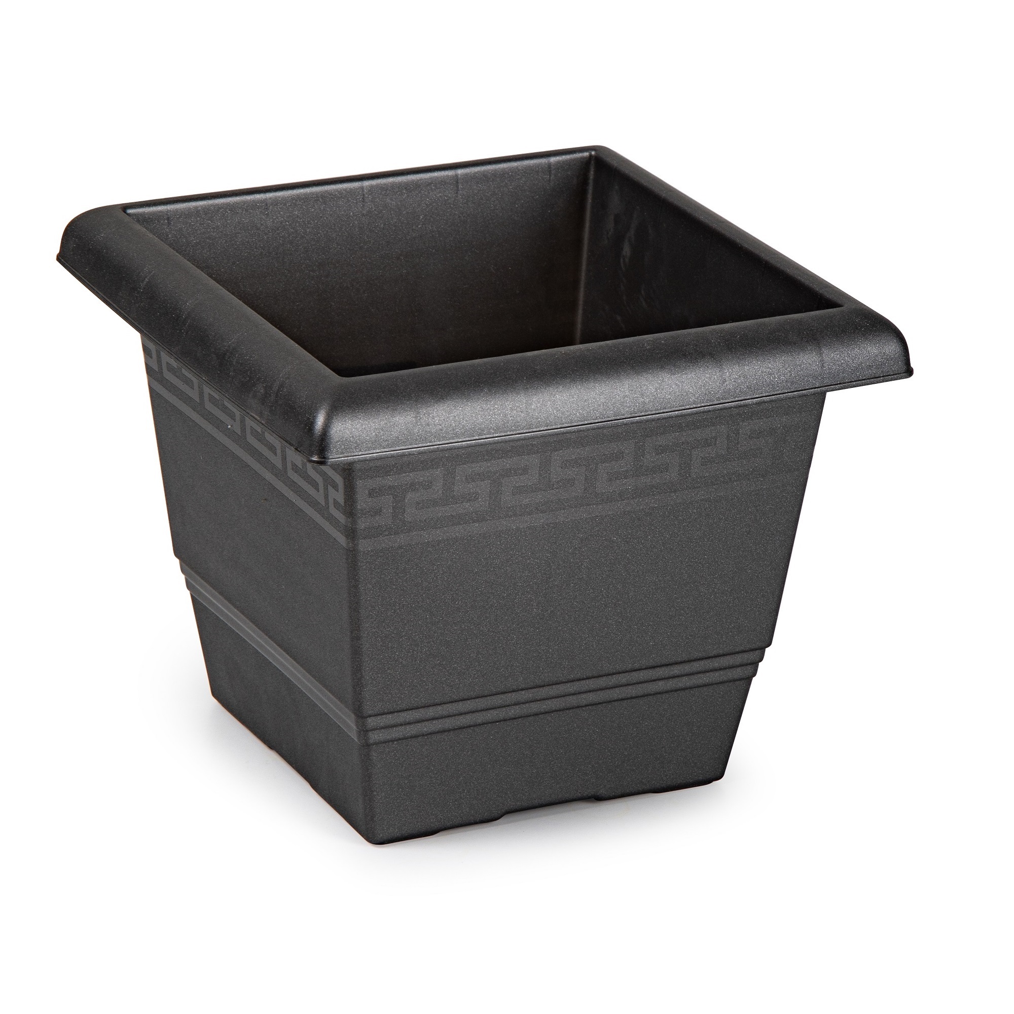 Macetero cuadrado de plastico 25 cm Negro