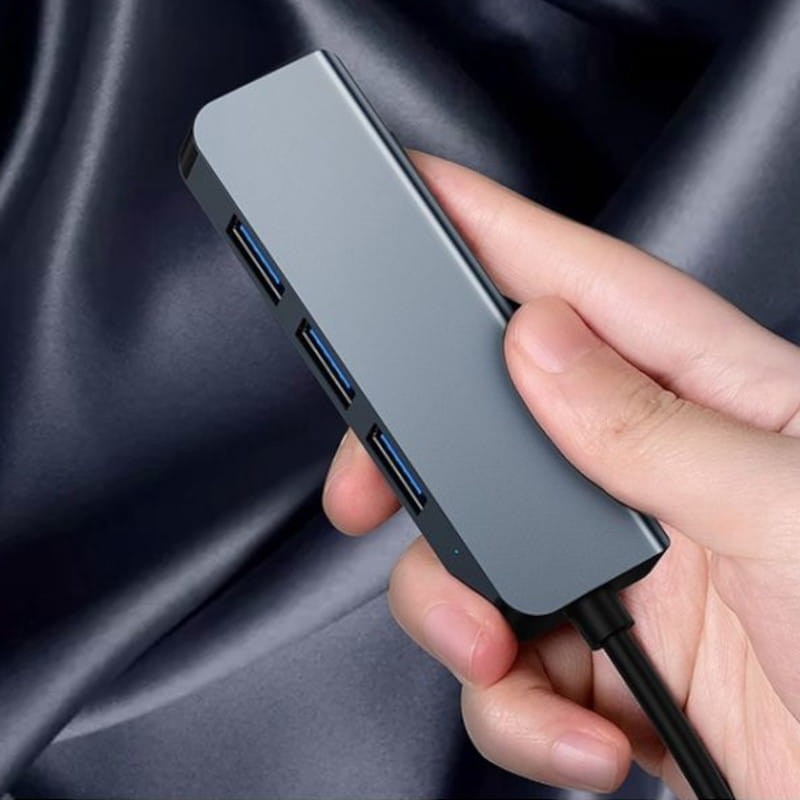 Hub USB C con 5 puertos 5V 2A  Plateado